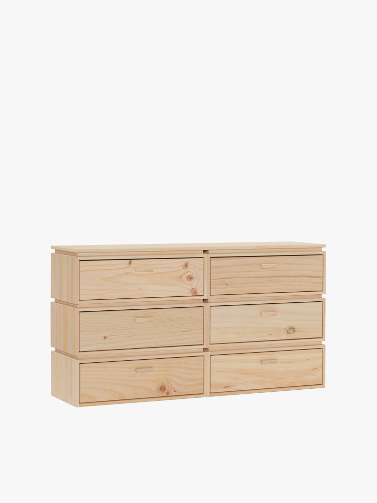 LIBE cómoda dupla com 6 gavetas 157x87