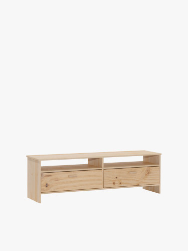Mobile TV in legno con due cassetti e gambe | LUFE