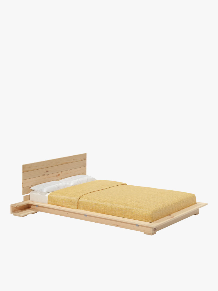 LUR cama tatami com mesinhas e cabeceira de parede 140