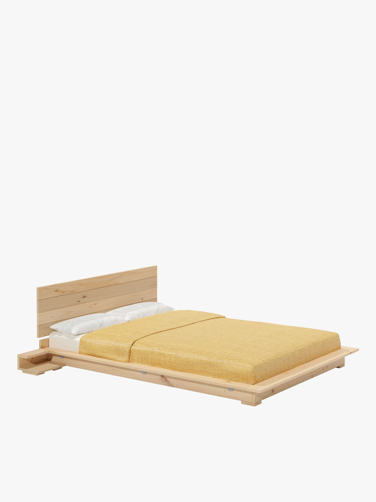 LUR cama tatami com mesinhas e cabeceira de parede 160