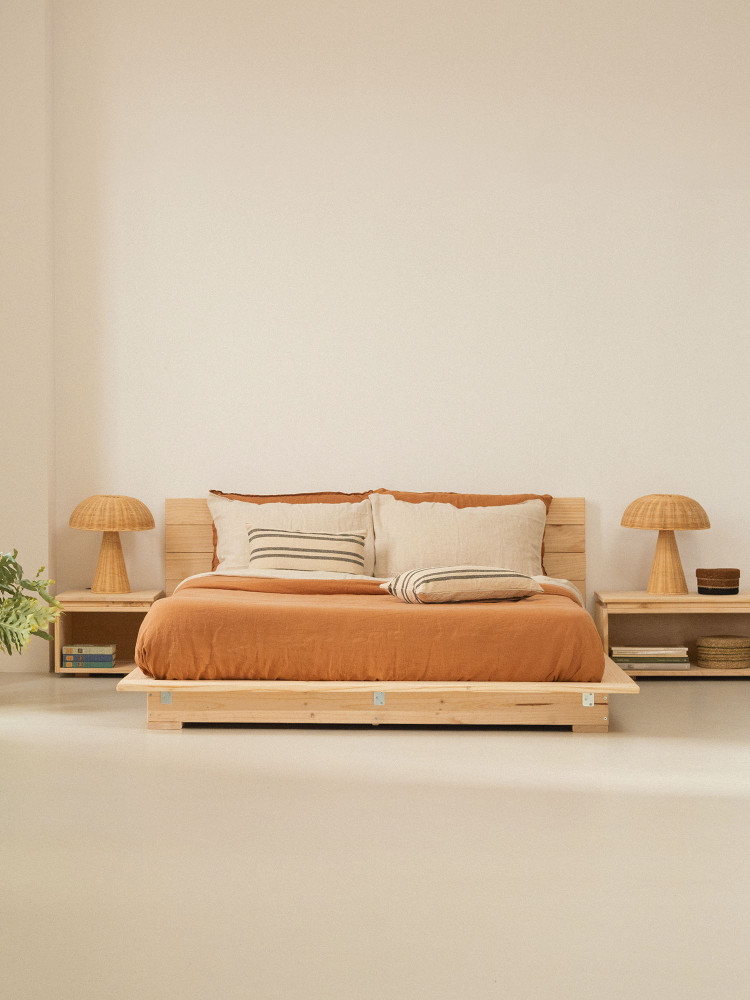 LUR cama tatami com cabeceira de parede 140 2