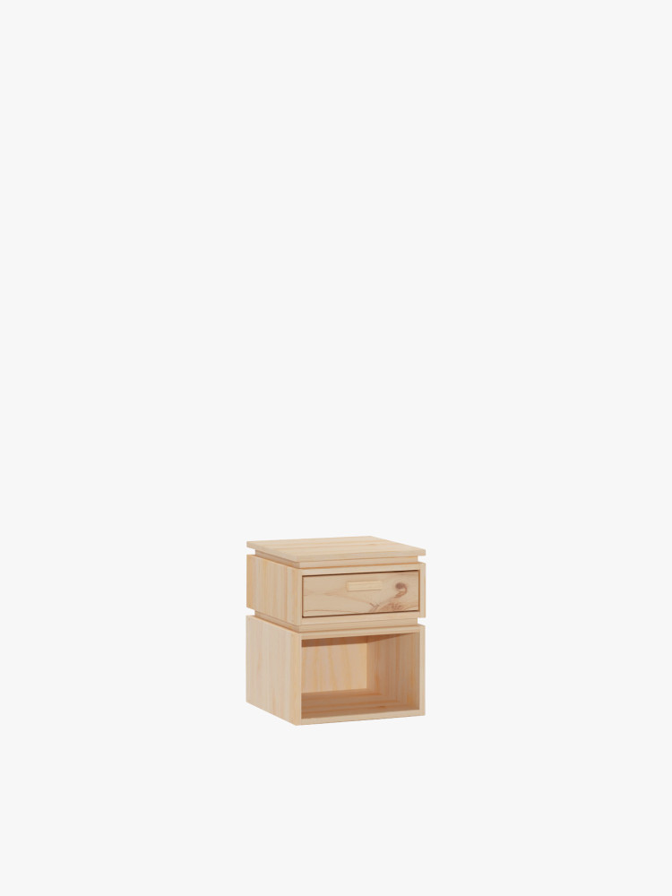 LIBE table de chevet avec tiroir et creux 39x49