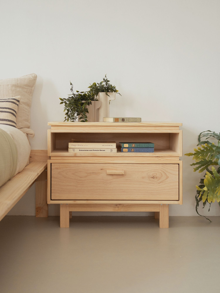 AIKA table de chevet avec tiroir et creux 78x62 2