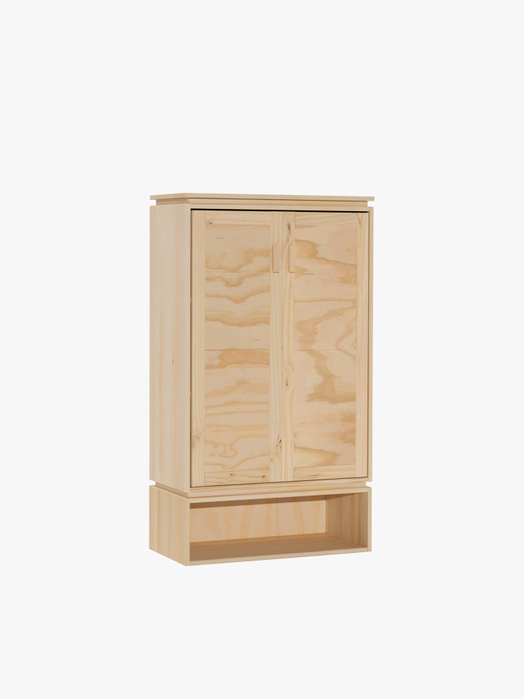 Armoire à chaussures en bois naturel avec creux | LUFE