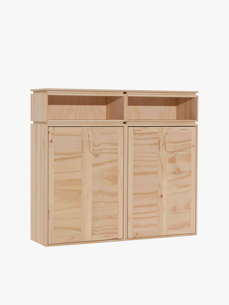 Armadio doppio da ingresso in legno naturale | LUFE
