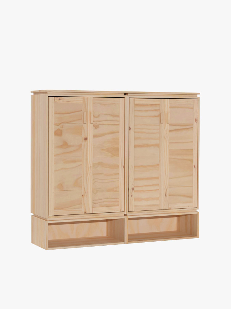 Armadio scarpiera doppio in legno ecologico naturale | LUFE