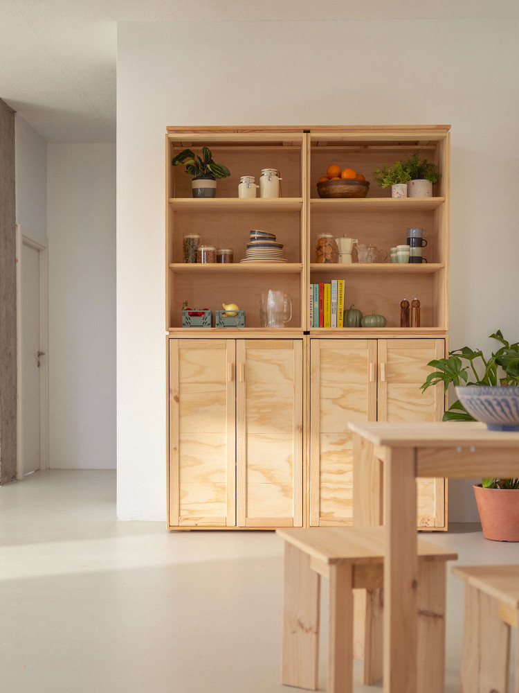 Placard en bois avec double espace de rangement | LUFE 2