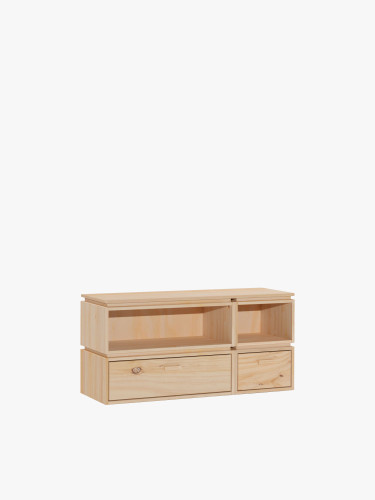 Mueble pequeño de TV de madera ecológica y natural | LUFE