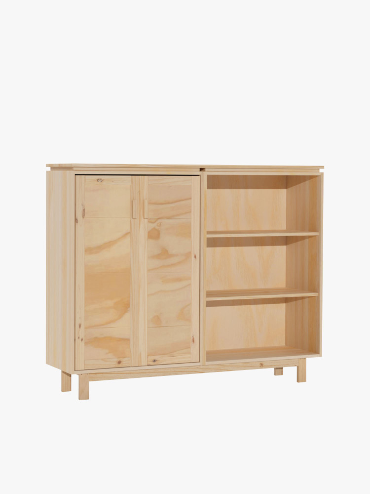 Credenza in legno con funzione armadio e scaffale | LUFE