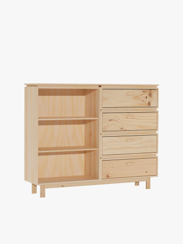 Muebles aparador con estanterías y armario cerrado | LUFE