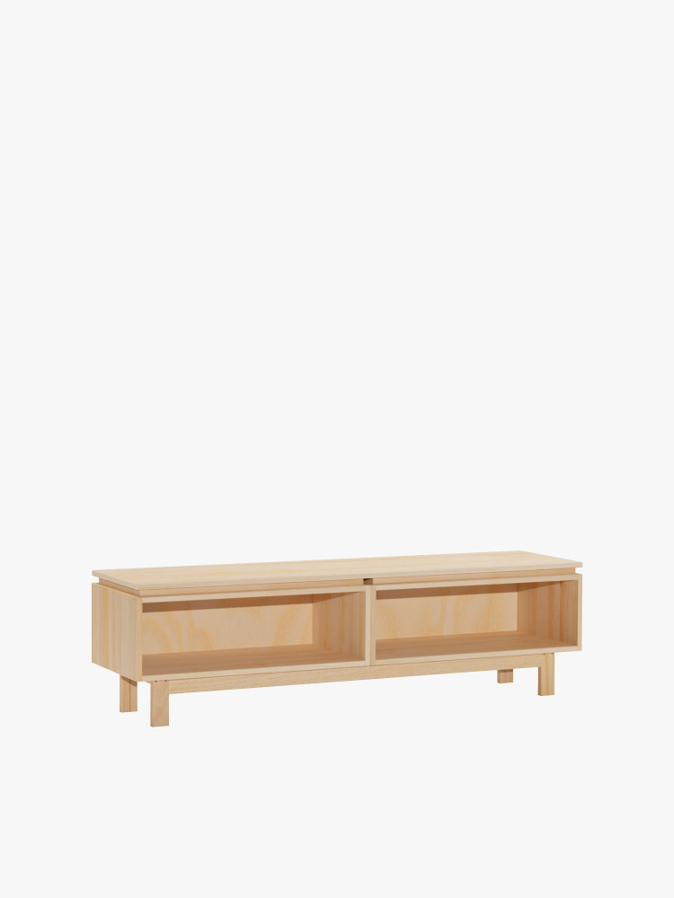 Mobile TV basso in legno ecologico e naturale | LUFE