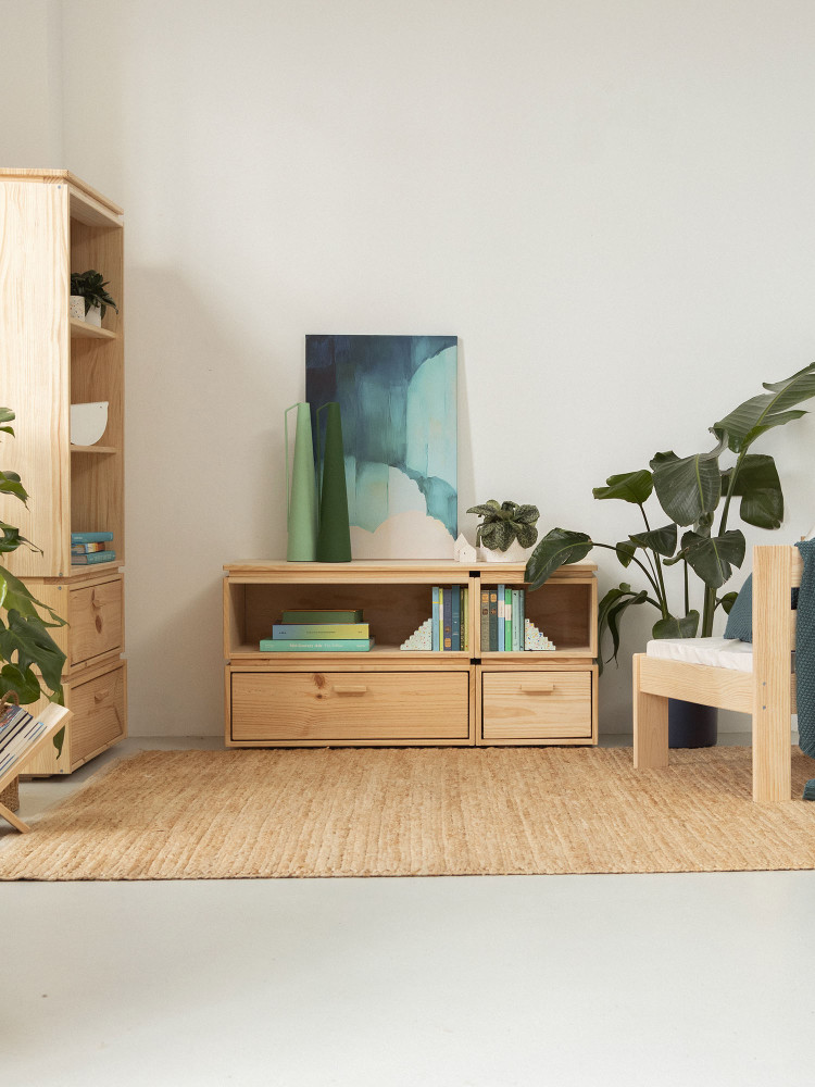 Meuble TV petit en bois écologique et naturel | LUFE 2