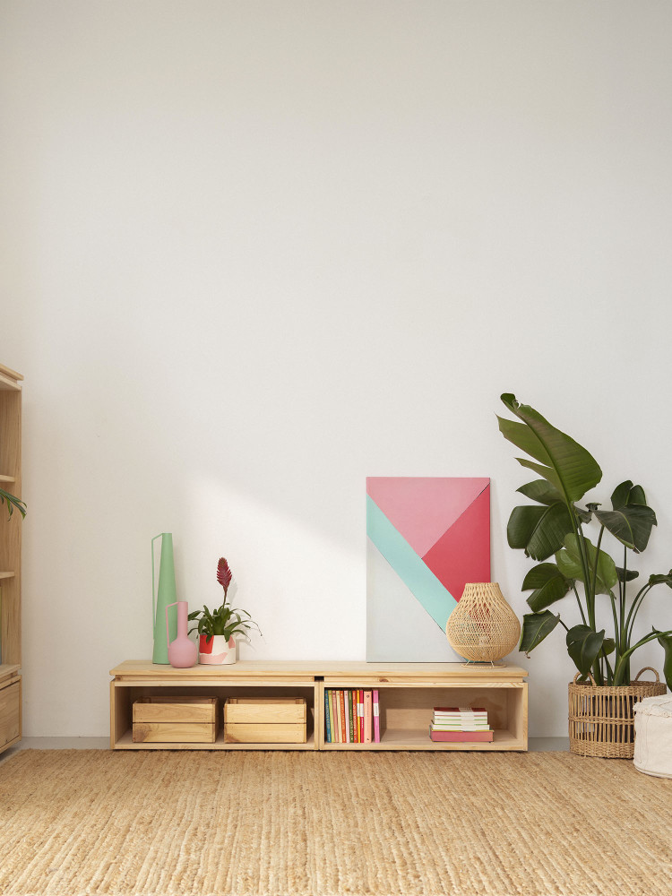 Mobile TV basso in legno ecologico e naturale | LUFE 2