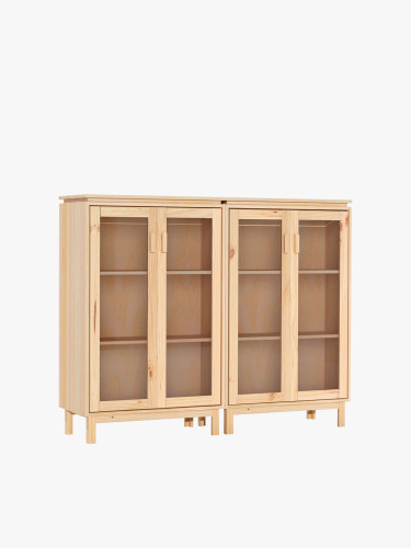 Vitrine double en verre et bois 157x128 AIKA | LUFE