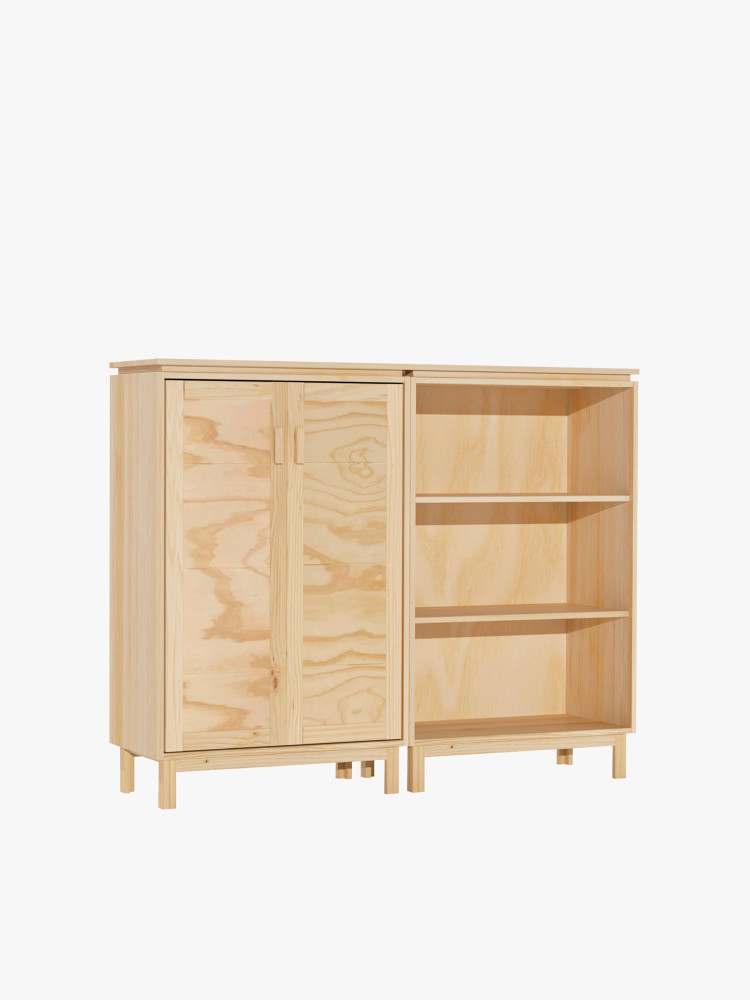 Credenza in legno con funzione armadio e scaffale | LUFE