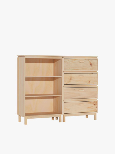 Buffet avec étagères et armoire fermée | LUFE