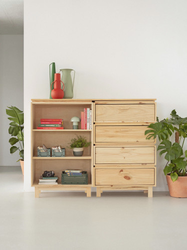 Mobile credenza con scaffali aperti e cassetti | LUFE