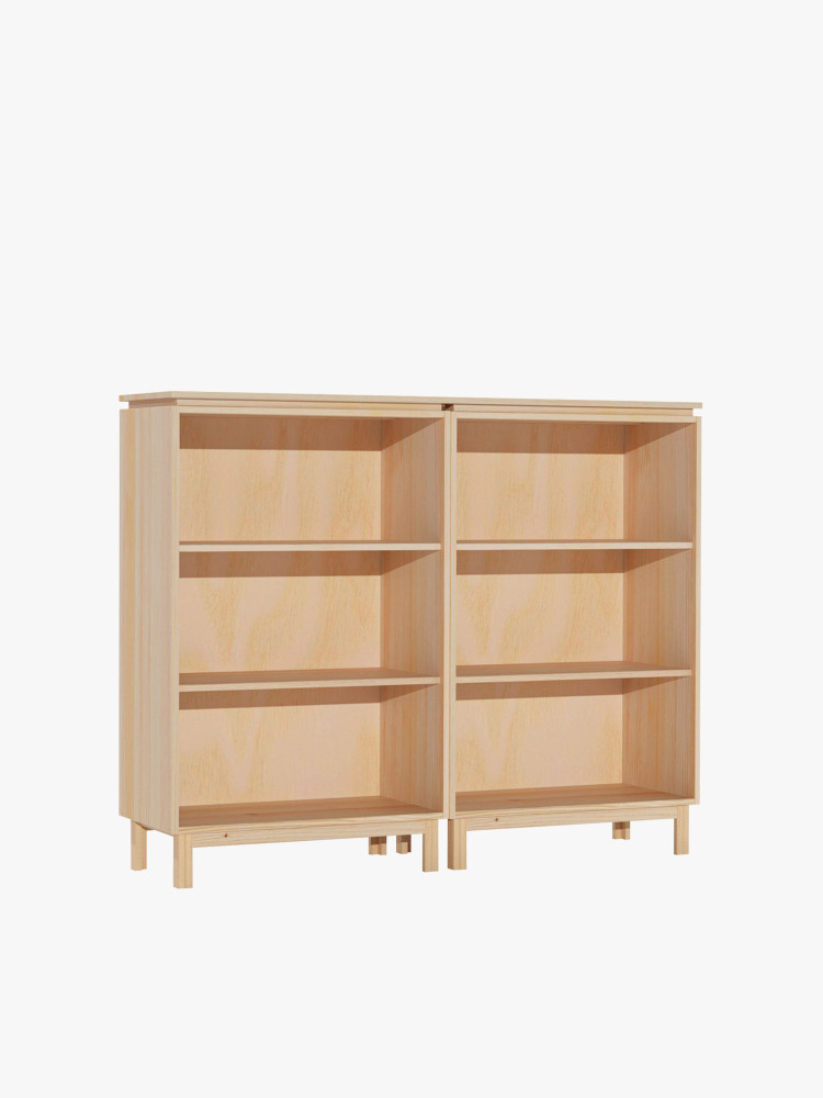 Estante baixa em madeira natural com pés | LUFE