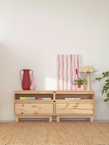 Meuble TV bas en bois écologique et naturel | LUFE