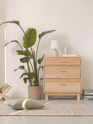 Chiffonnier en bois avec 3 tiroirs 78x90 AIKA | LUFE