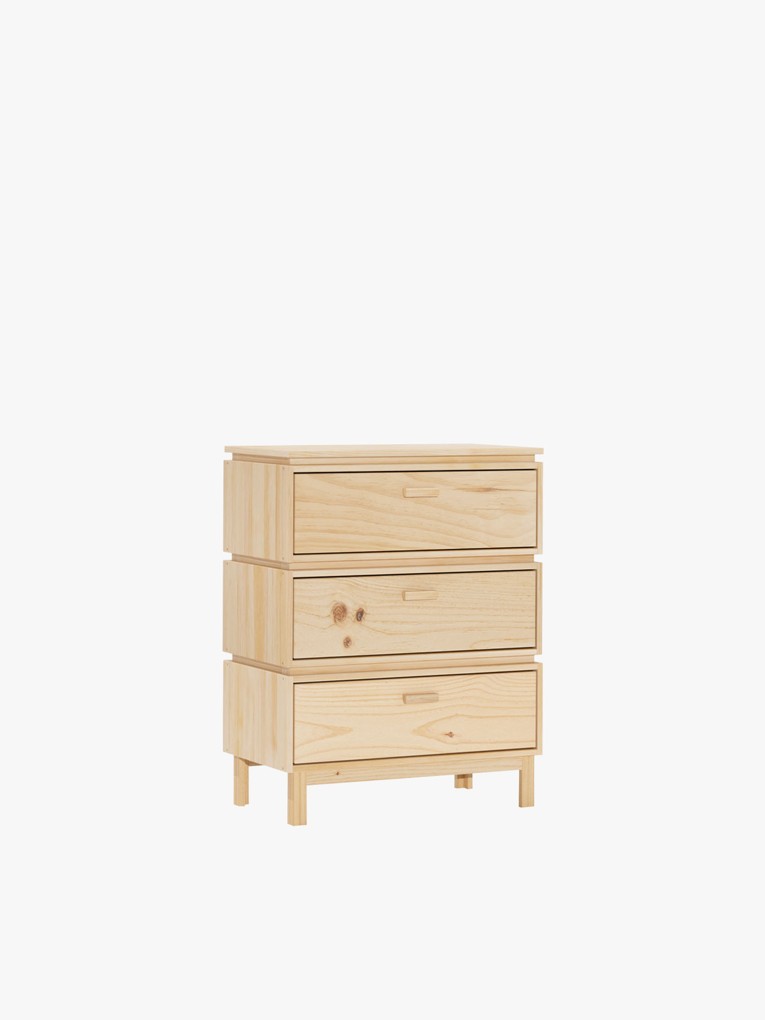 Cómoda de madeira 3 gavetas 78x100 AIKA | LUFE