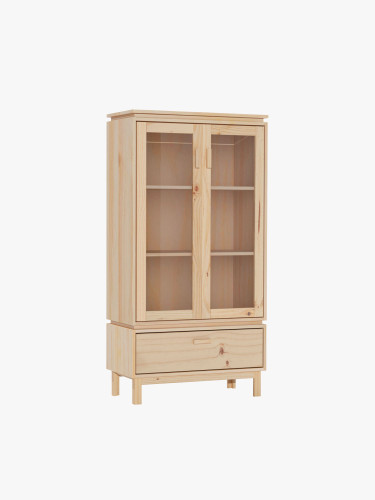 Vitrine en verre et bois avec tiroir 78x156 AIKA | LUFE