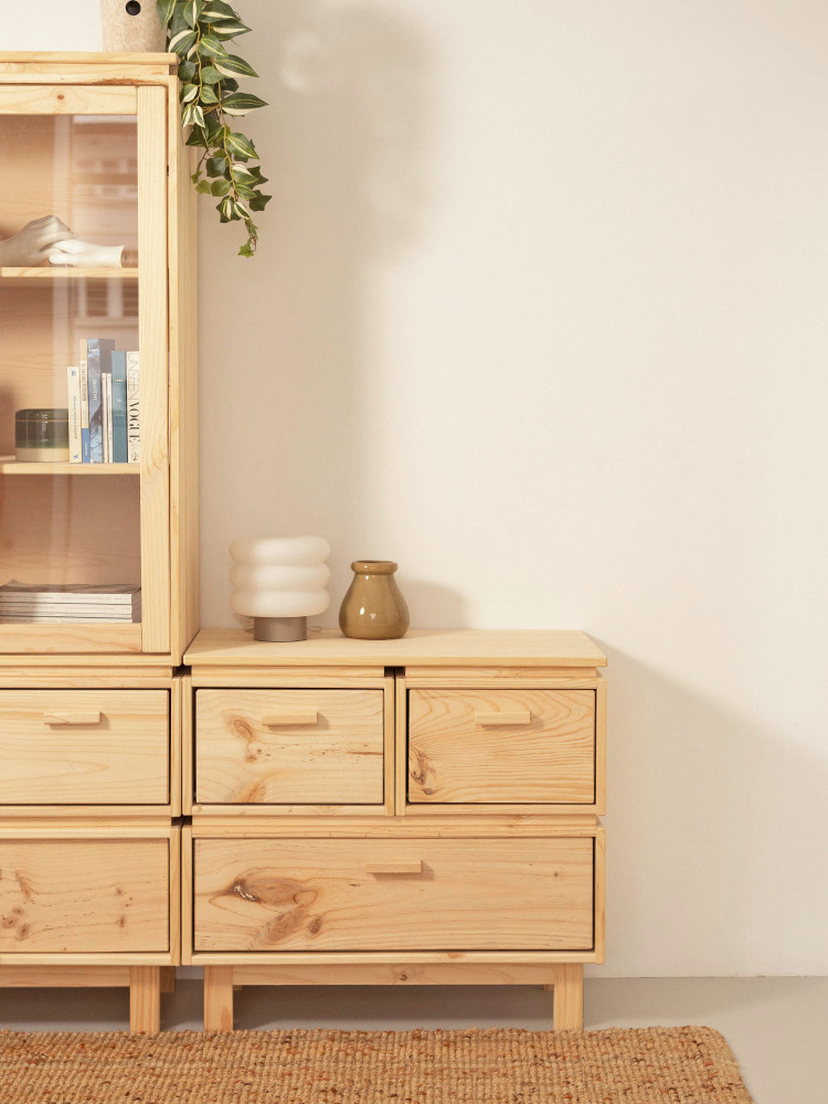 Cassettiera in legno con 3 cassetti 78x72 AIKA | LUFE 2