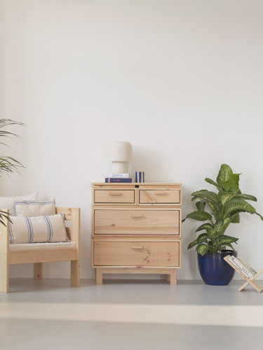 Cassettiera in legno con 4 cassetti 78x90 AIKA | LUFE