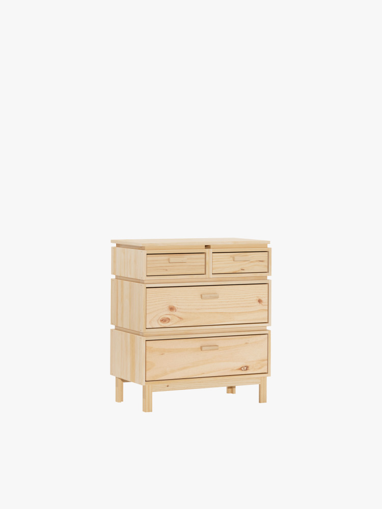 Chiffonnier en bois avec 4 tiroirs 78x90 AIKA | LUFE