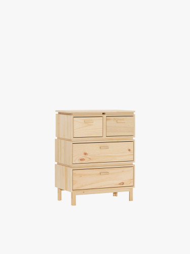 Chiffonnier en bois avec 4 tiroirs 78x100 AIKA | LUFE