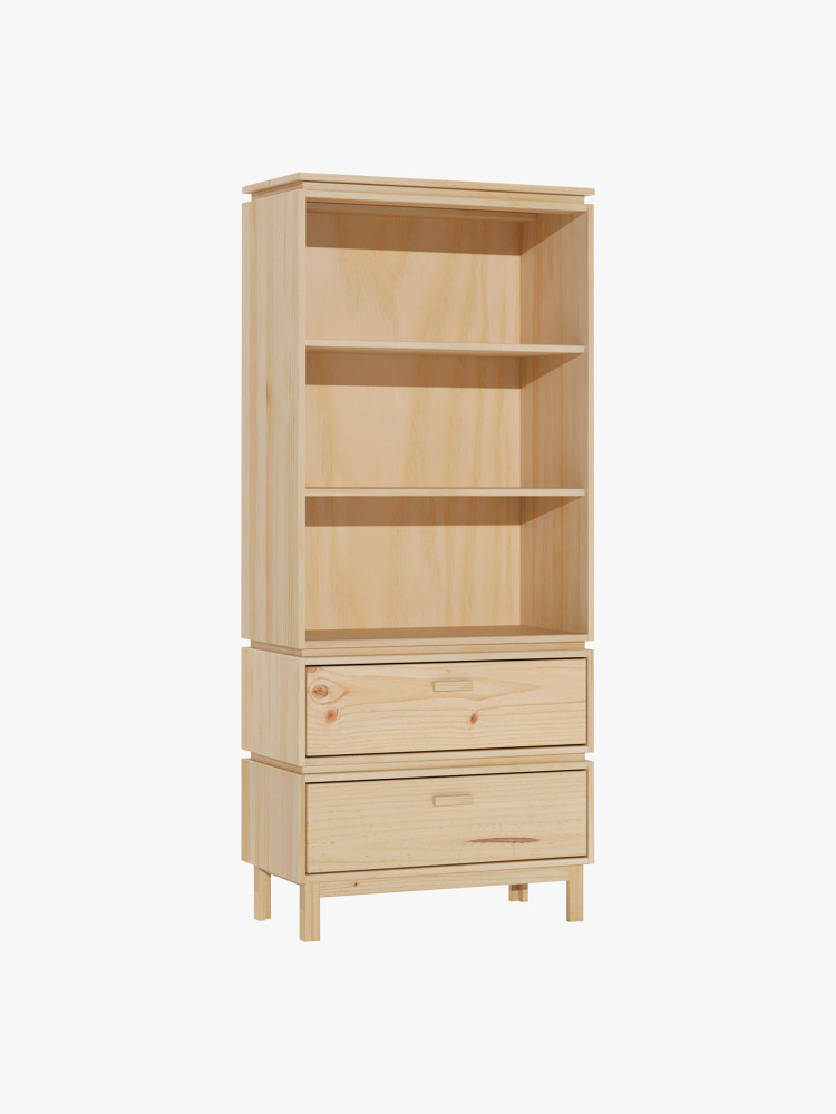 Louceiro em madeira natural com gavetas e pés | LUFE