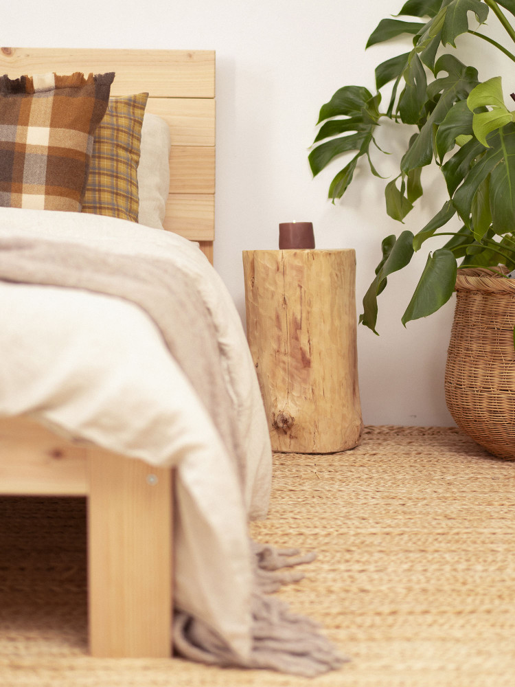 Tronc en bois naturel avec roulettes | LUFE 2