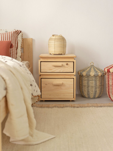 Comodino in legno con 2 cassetti 39x49 LIBE | LUFE