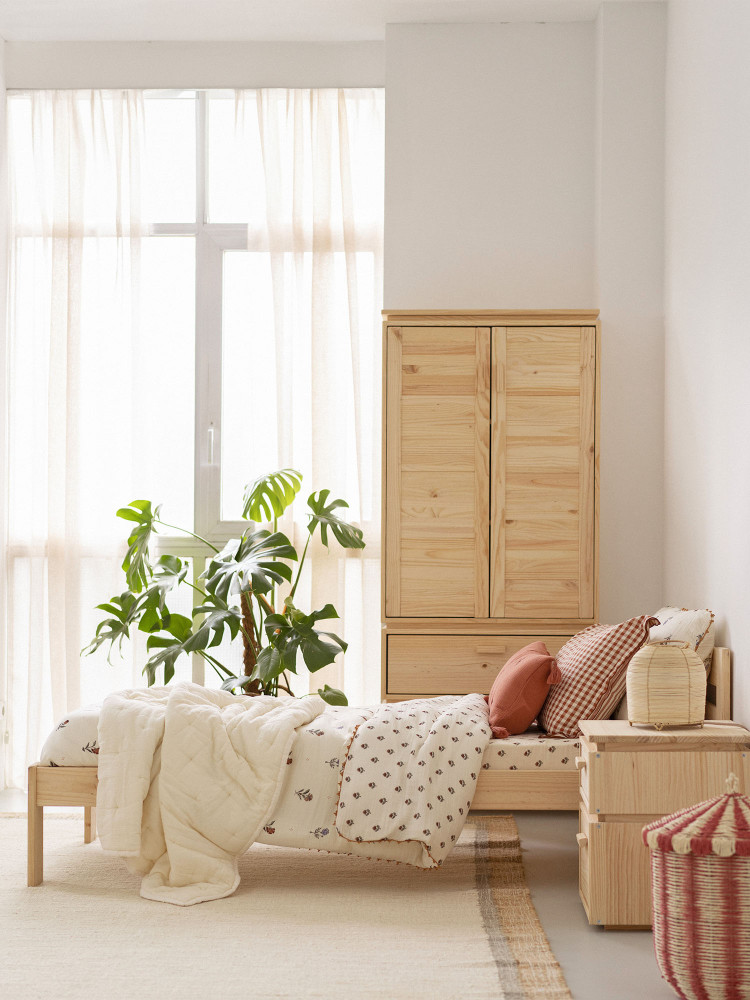 Lit simple LORE de 90 cm en bois | LUFE 2