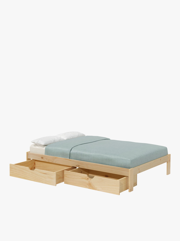Cama BASO de casal de 140 cm com gavetas | LUFE