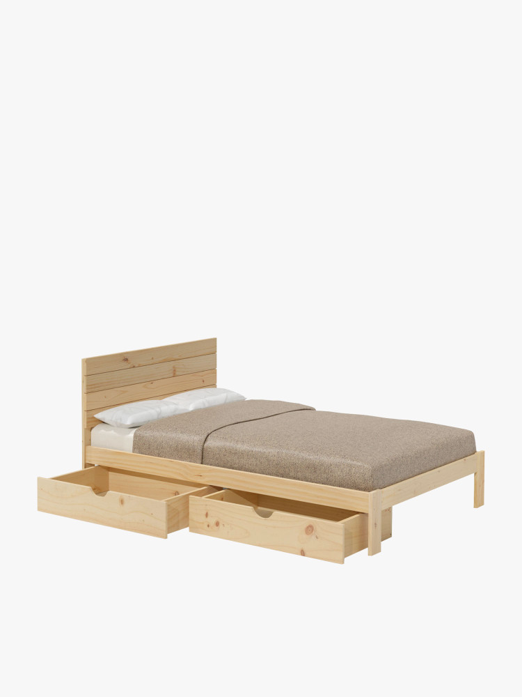 Cama TESTA de casal de 135 cm com gavetas | LUFE