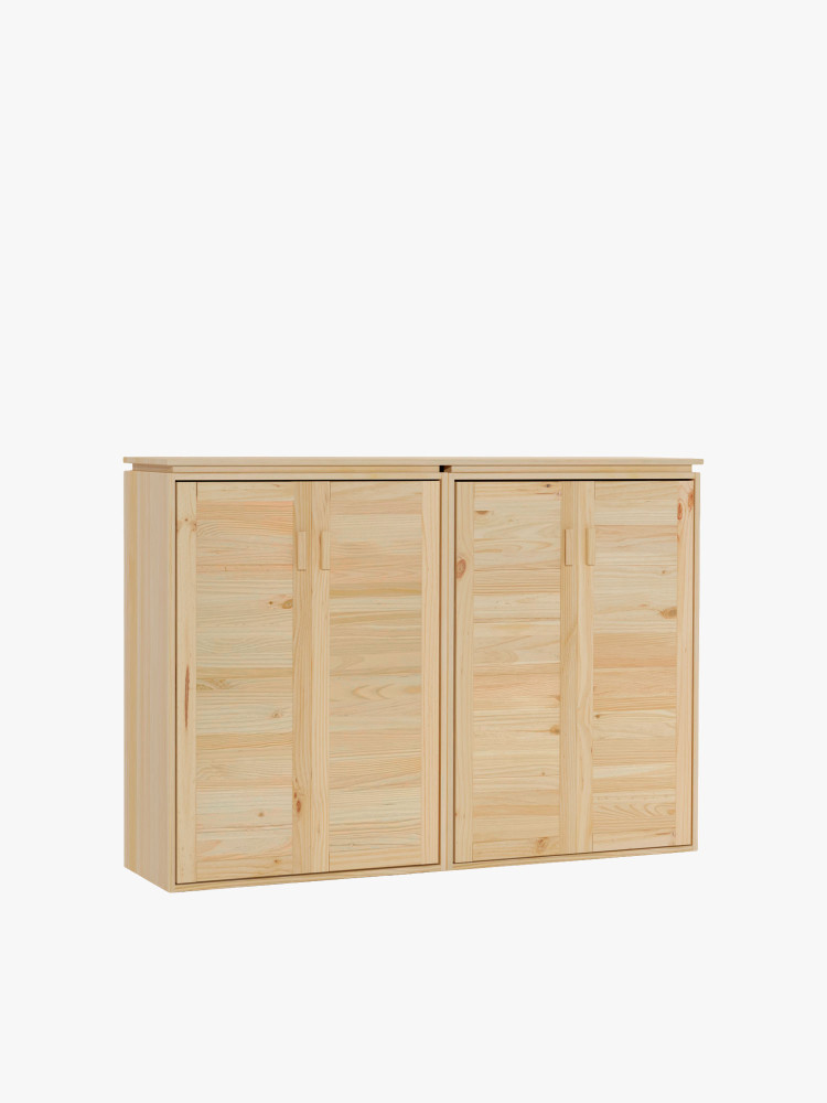 Armadio credenza doppio in legno naturale con ripiani | LUFE