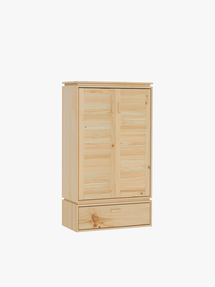 Armoire basse en bois naturel avec tiroir inférieur | LUFE