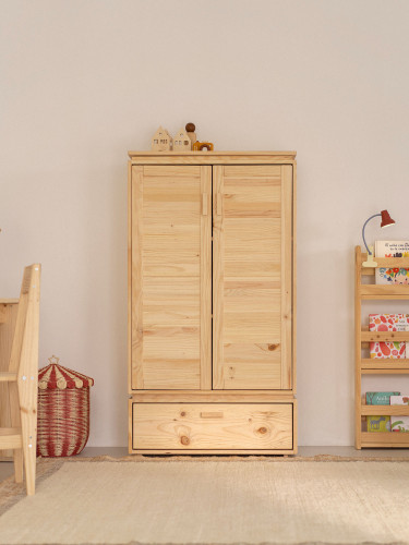 Armário baixo de madeira natural com gaveta inferior | LUFE