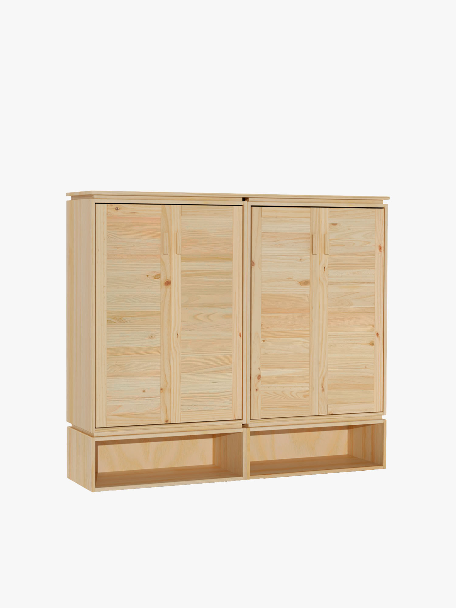 Armoire à chaussures double en bois naturel | LUFE