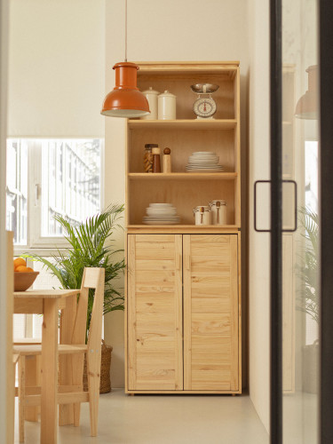 Placard en bois avec double espace de rangement | LUFE