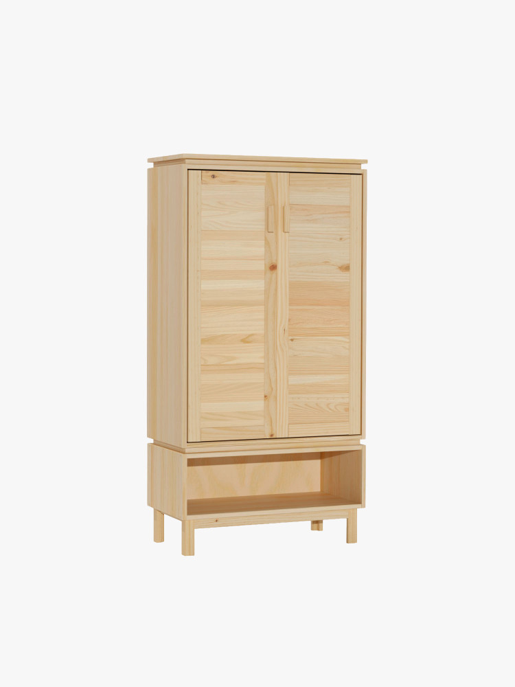 Armoire à chaussures en bois naturel avec creux | LUFE