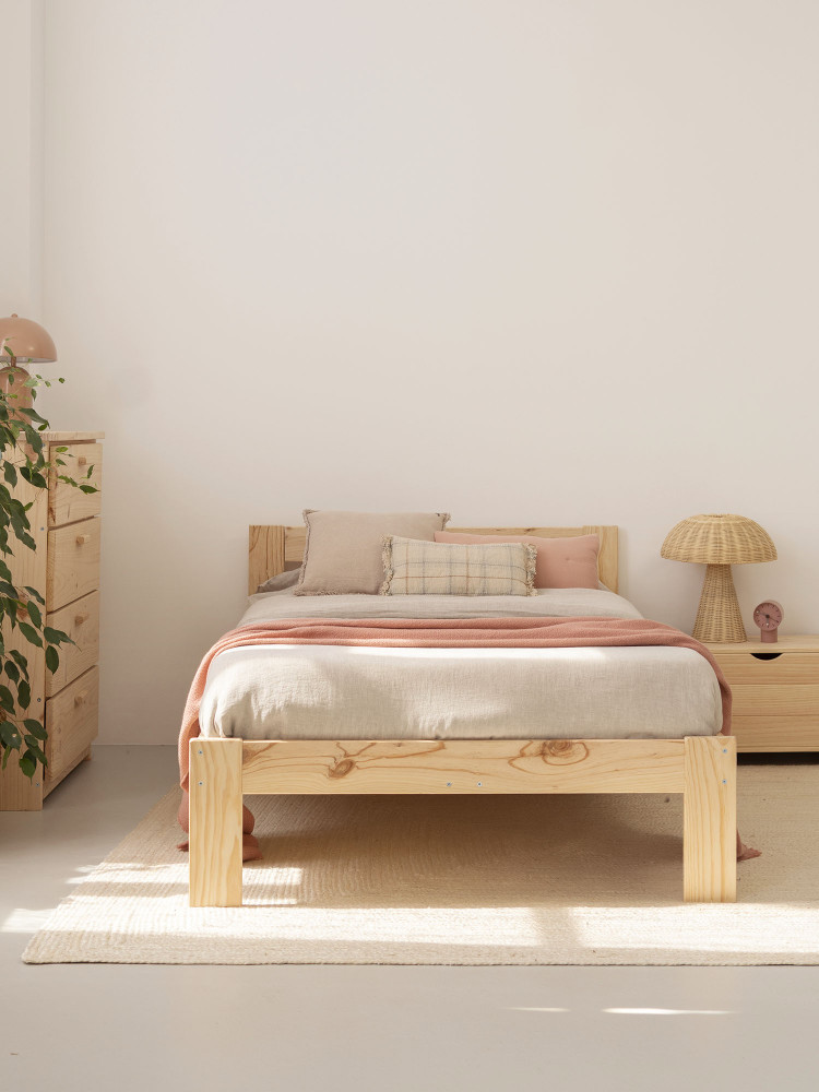 Lit simple LORE de 105 cm en bois | LUFE 2
