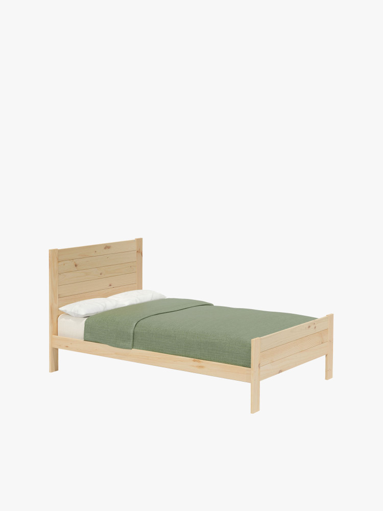 Letto 135 in legno massello di pino stile rustico | LUFE