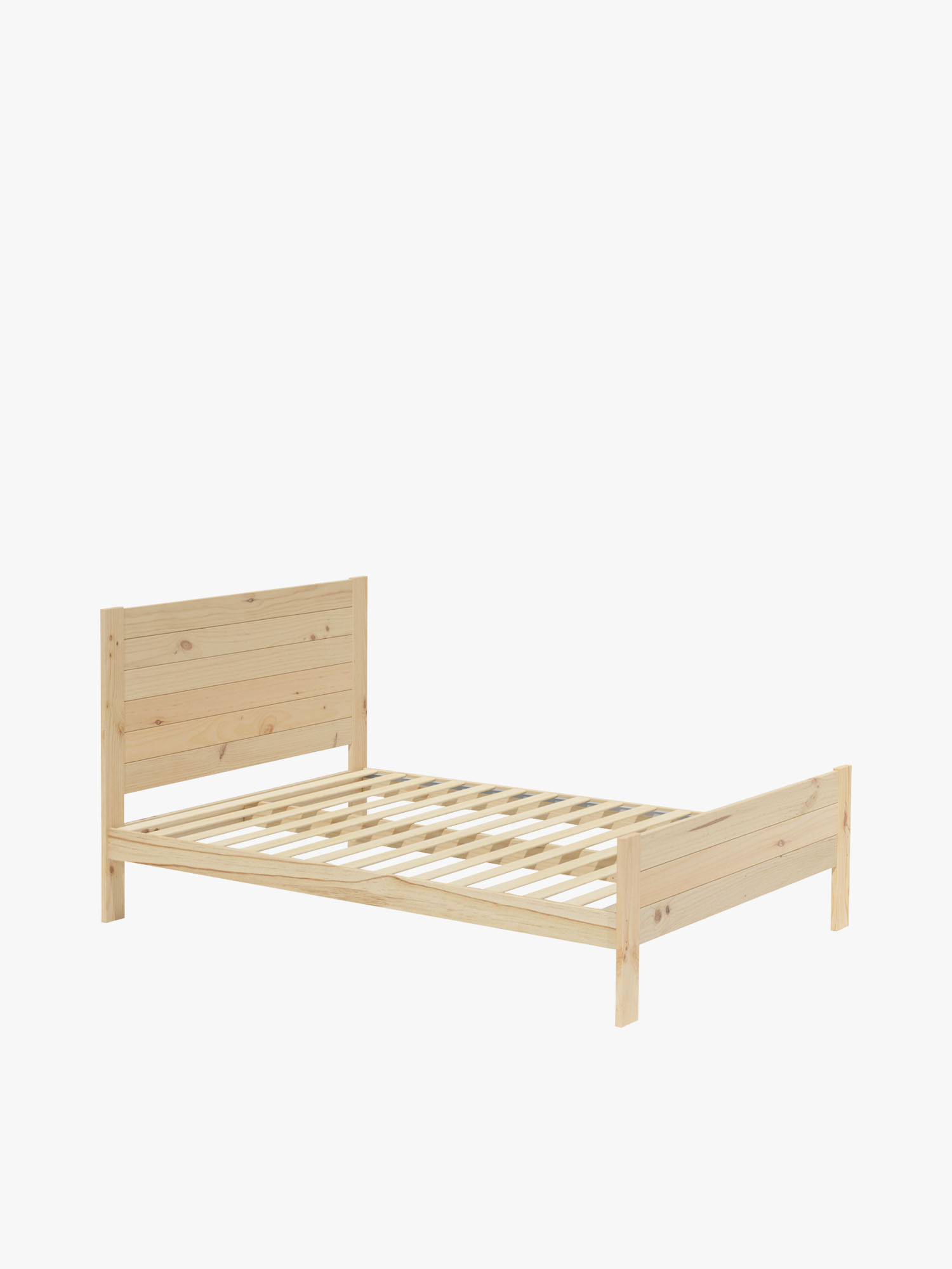 Lit de 160 cm en pin massif, style rustique | LUFE