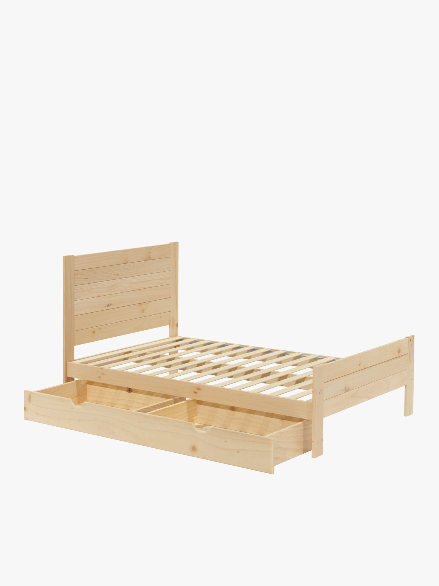 Lit de 140 cm en bois massif avec tiroir style rustique LUFE