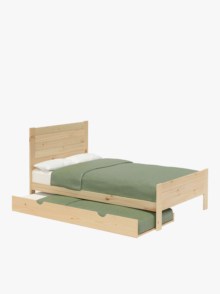 Letto 135 in legno di pino con letto estraibile | LUFE