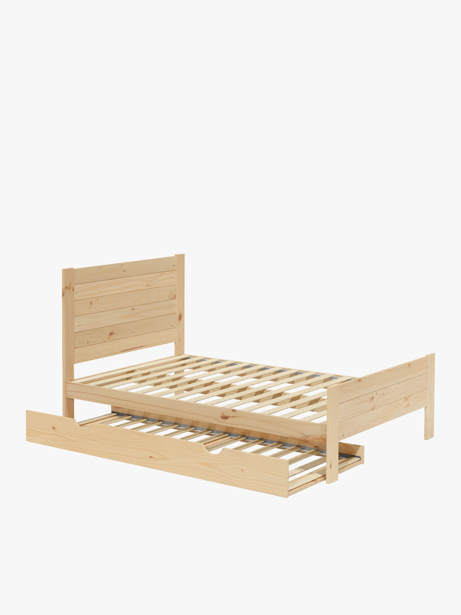 Letto 140 in legno di pino con letto estraibile | LUFE