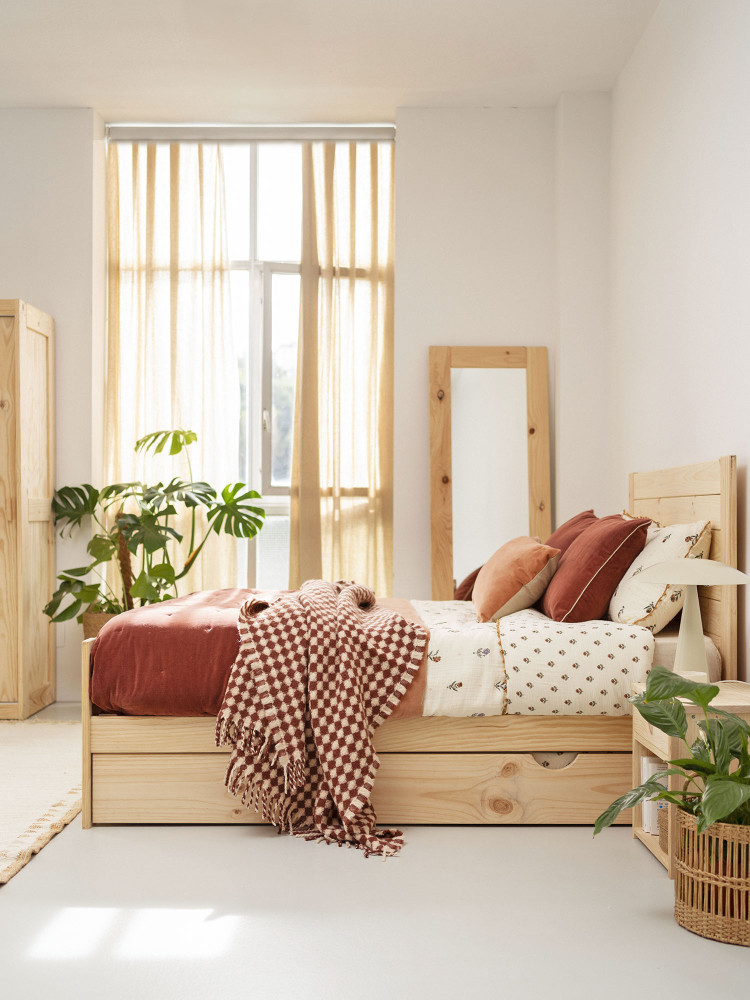 Letto 150 in legno di pino con letto estraibile | LUFE 2