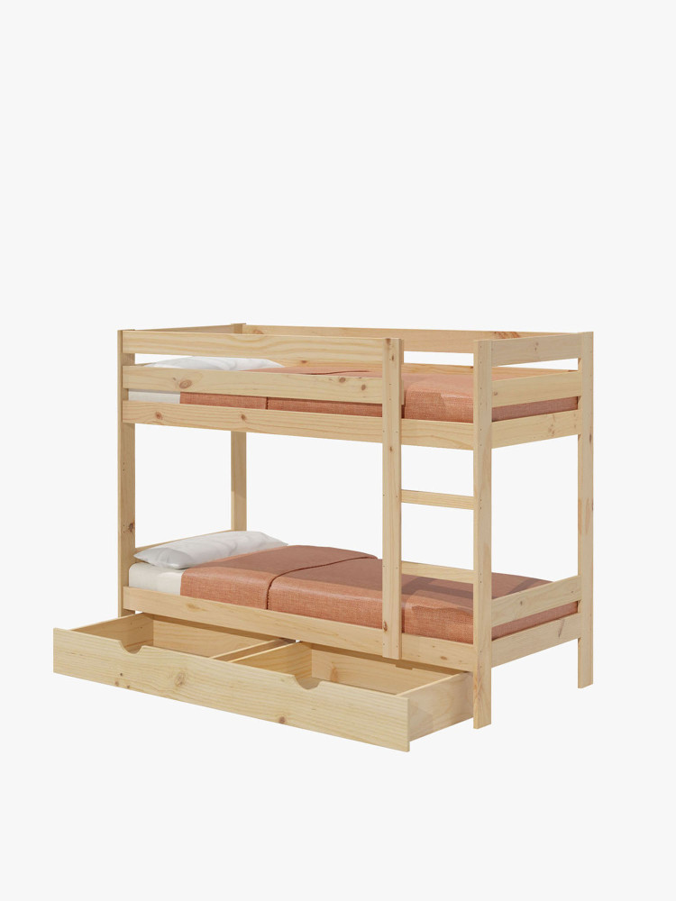 Litera de madera con cajón de almacenaje | LUFE